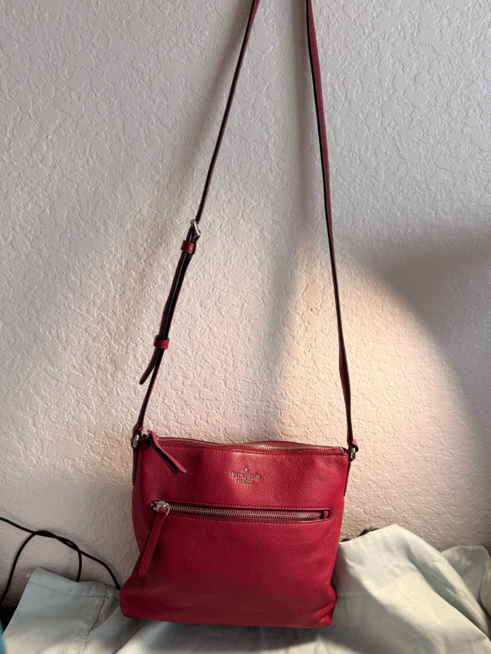 Red Leather Crossbody Bag - Classic Women's Shoulder Bag